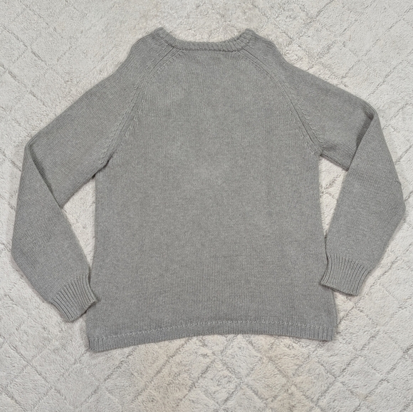 Vintage J. Crew Sweater Mens XL Gray Cotton Heavy Knit Boat Neck Fisherman - Picture 8 of 8